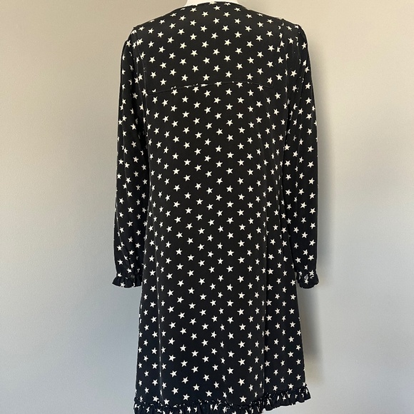J.Crew Collection Star Print Casual Dress Silk Cocktail Long Sleeve H0085 SZ 8 M - Picture 8 of 15